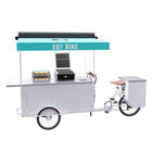 Wooden Box Street Food Cart Three Wheels Stable Structure With Food Safe Material