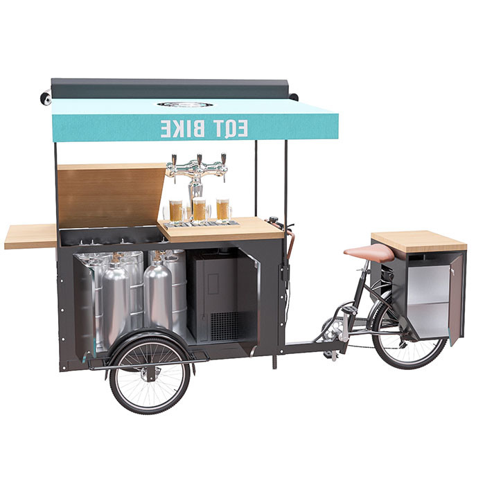 Electric Air Cooled Beer Scooter Cart Europe Style With Wooden Table