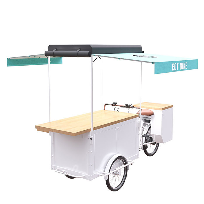 Commercial Bike With Food Cart , Multipurpose Carts Mobile Food Equipment