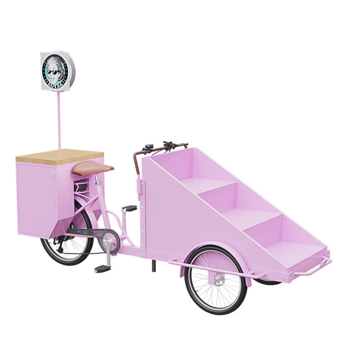Ultra Light Mobile Street Vendor Cart Integrating Design For Flower / Fruits / Snacks