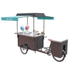 3 Wheels Large Storage Mobile Snack Cart Good Appearance With Wooden Box