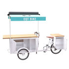 Wooden Box Outdoor Electric Mobile Food Cart Thicker Frame With Large Storage