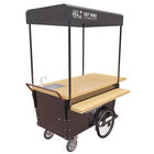 4 Wheels 300KG Load Push Cart Vendor Food Push Cart With Front Disc Brake