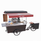Wood Box Structure 48V Tricycle Coffee Vending Cart