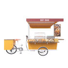 Solid Wood Anti Fouling Three Wheels OEM Burger Food Cart