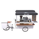 300kg Load Wood Vending Box Structure Coffee Bike Cart