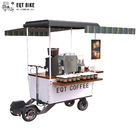 4 Wheels Vending Outdoor Coffee Cart Powder Coating Mobile Coffee Bike