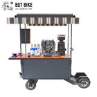 Outdoor Mobile Vending Coffee Bike Cart 48V With Stainless Steel Work Table