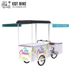 EQT 138L Or 110L Front Load Tricycle Ice Cream Bike For Sales DC Powered Freezer Tricycle Carts Food Trike