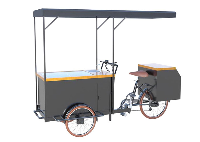 Three Wheel Ice Cream Bicycle Cart With Food Grade Safe Water Pump