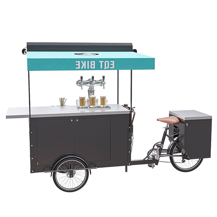 250W Electric Bicycle Vending Cart , Mobile Vending Cart For Beer CE Certificate