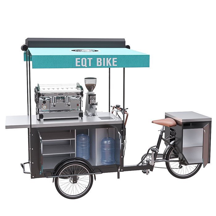 Stainless Steel Coffee Bike Cart User Friendly Convenient Operation