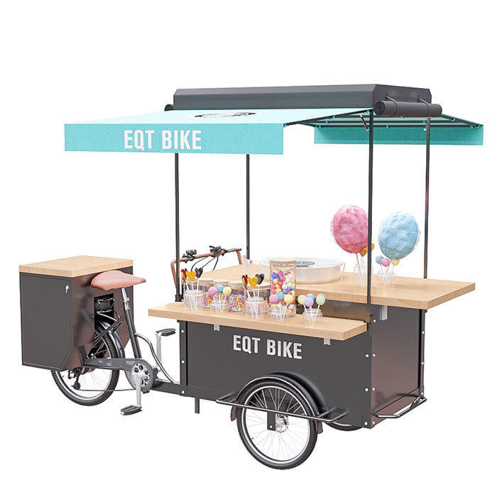 Mobile Street Food Cart User Friendly For Snack Cotton Candy Vending