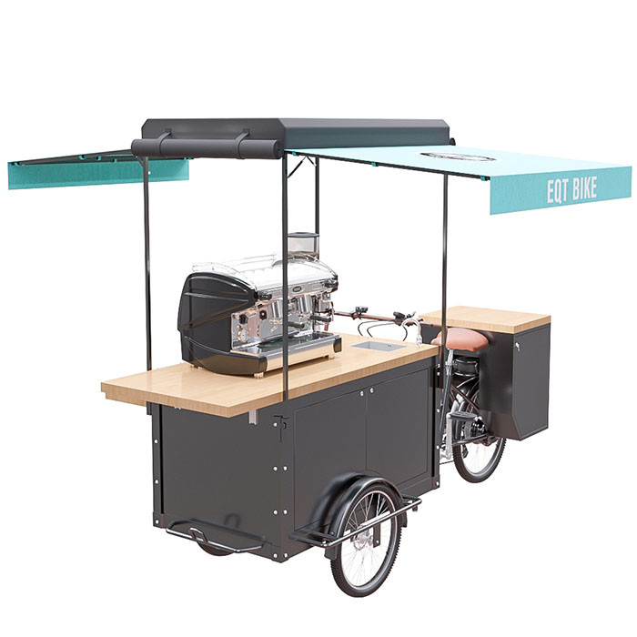 Electric 48V 350W Coffee Bicycle Cart With Long Service Life CE Approval