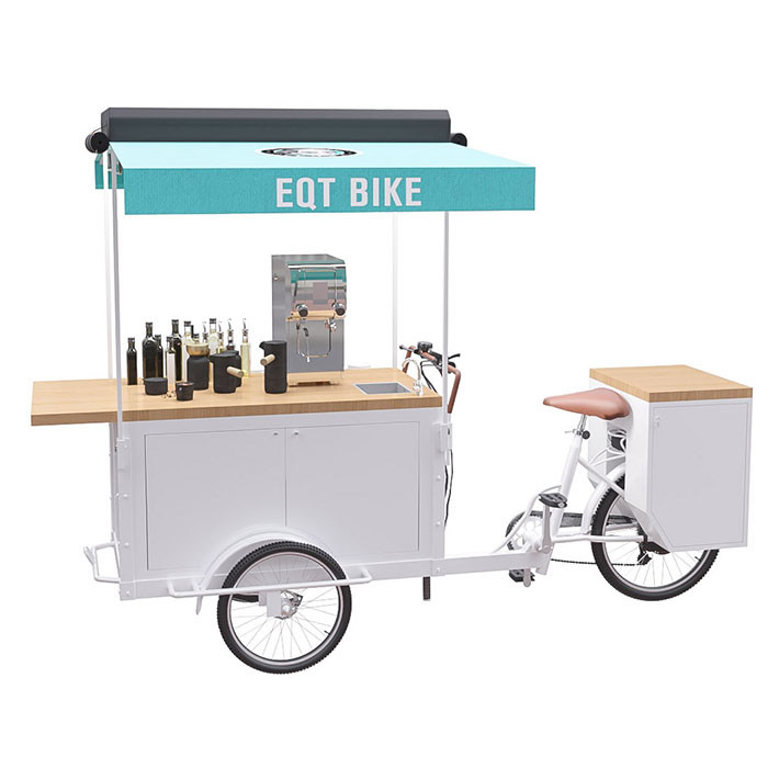 Customized Bike Vending Cart With Natural Solid Wood Worktable CE Certificate
