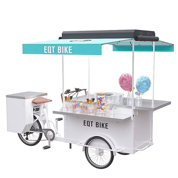 Multipurpose Mobile Food Stand , Commercial Food Cart Pure Steel Body