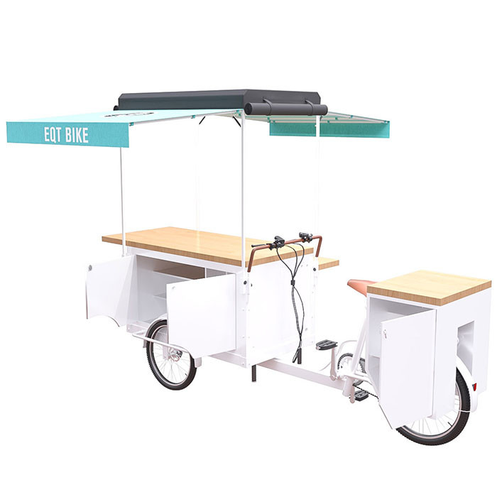 Electric Mobile Bike Food Cart 300KG Load Capacity CE Certification