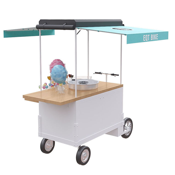 Multipurpose Cotton Candy Bike , Food Vending Trailer Stainless Steel Body