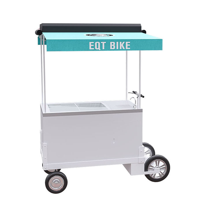Customized Europe Style Ice Cream Vending Tricycle With 125L Freezer