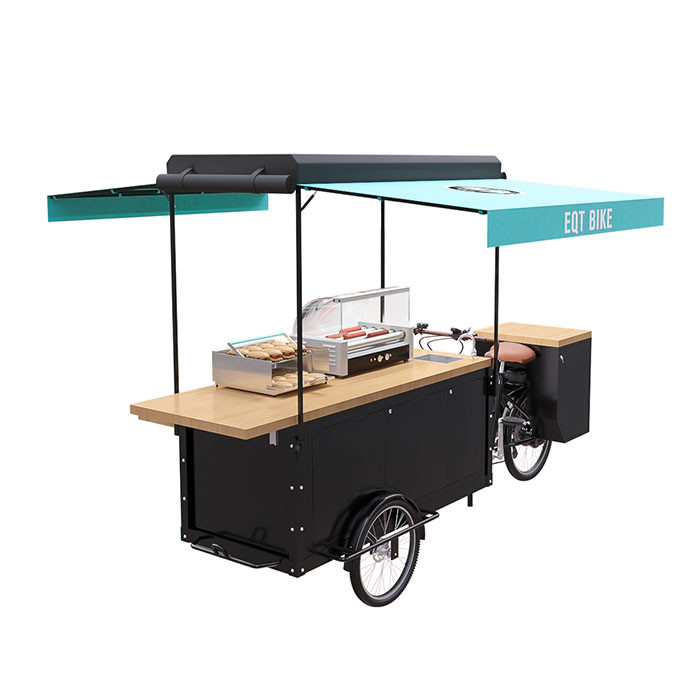 Multipurpose Bicycle Vending Cart , Commercial Electric Mobile Food Cart