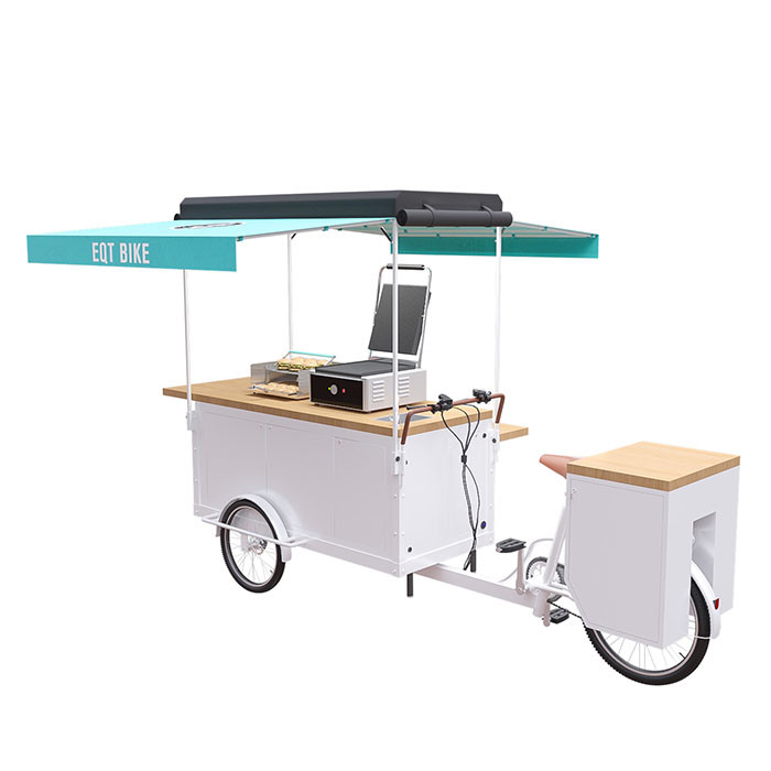 Mobile Classical Scooter  Food Cart Integrated Design For Street Burger Vending