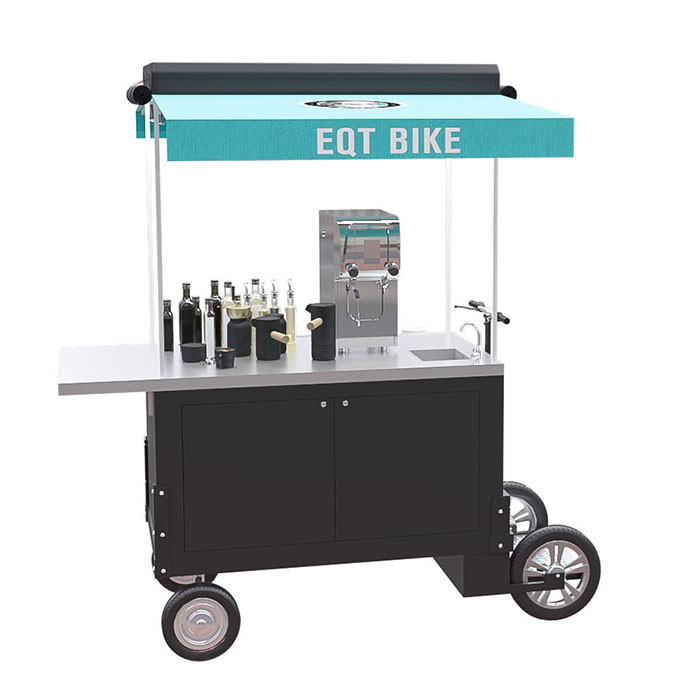 Hot Dog Ice Cream Wear Resistant 4500W Food Vending Cart