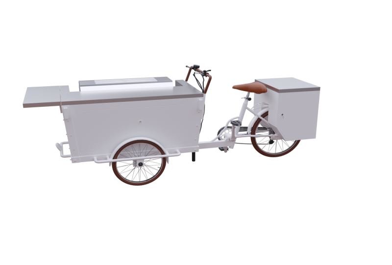 SS304 Worktable 11.3RPM 25km/H Tricycle Grill Food Cart