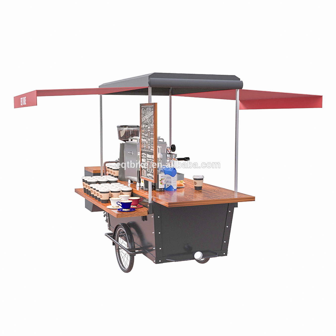 Vending Box Structure 25° Climbing Tricycle Coffee Cart