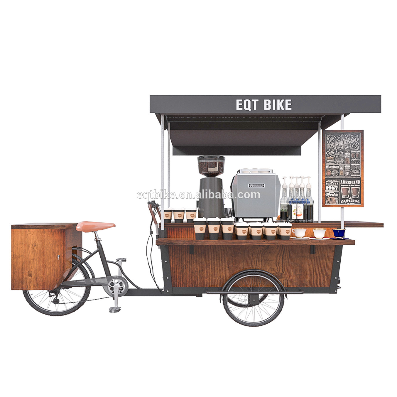 Box Structure Integrated 250KG Bicycle Coffee Cart