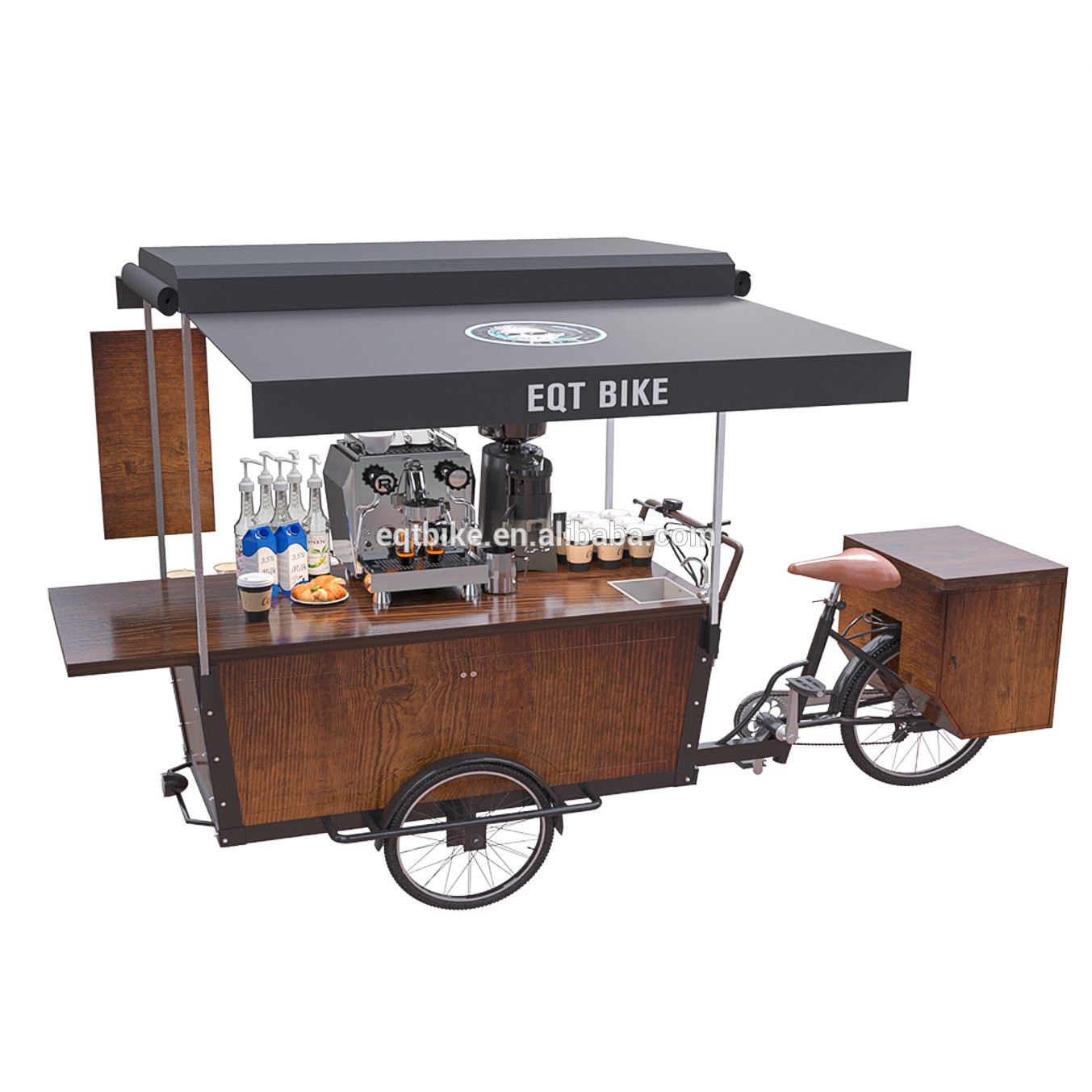 Tricycle Street Vending Disc Brake Coffee Bike Cart
