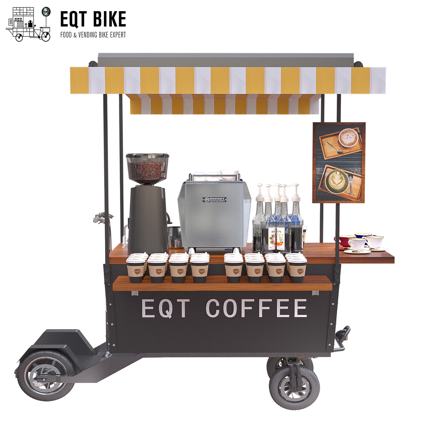 EQT Multifunction Scooter Mobile Coffee Cart For Street Business