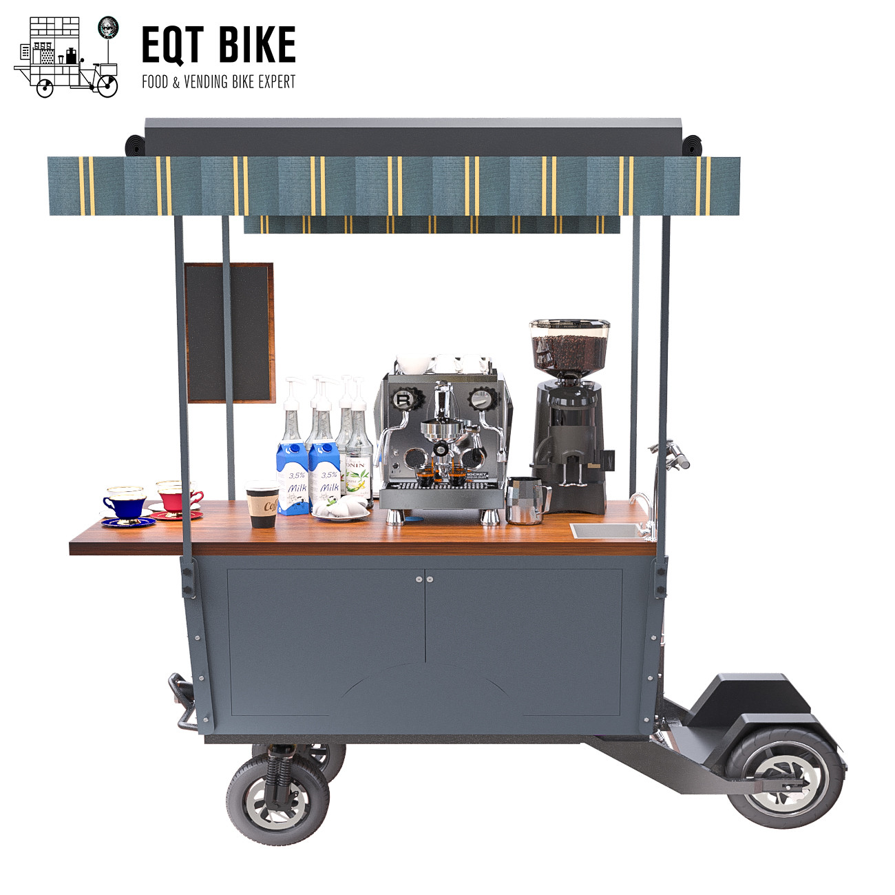 Multifunctional Electric Coffee Bike 350w With SS Work Table