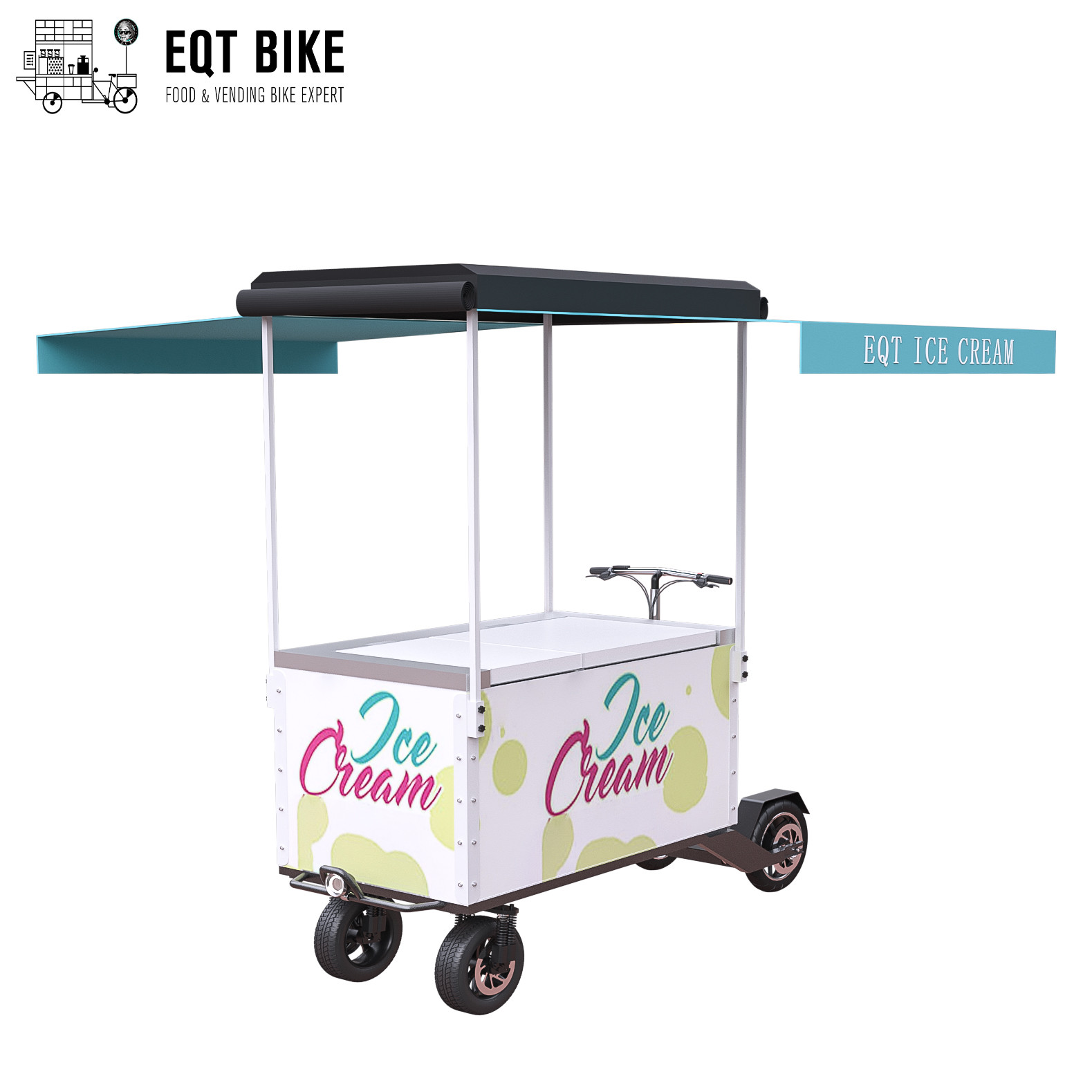 EQT Commercial Ice Cream Cart Electric Cargo Bike Scooter Freezer Tricycle for Vending Cold Drink