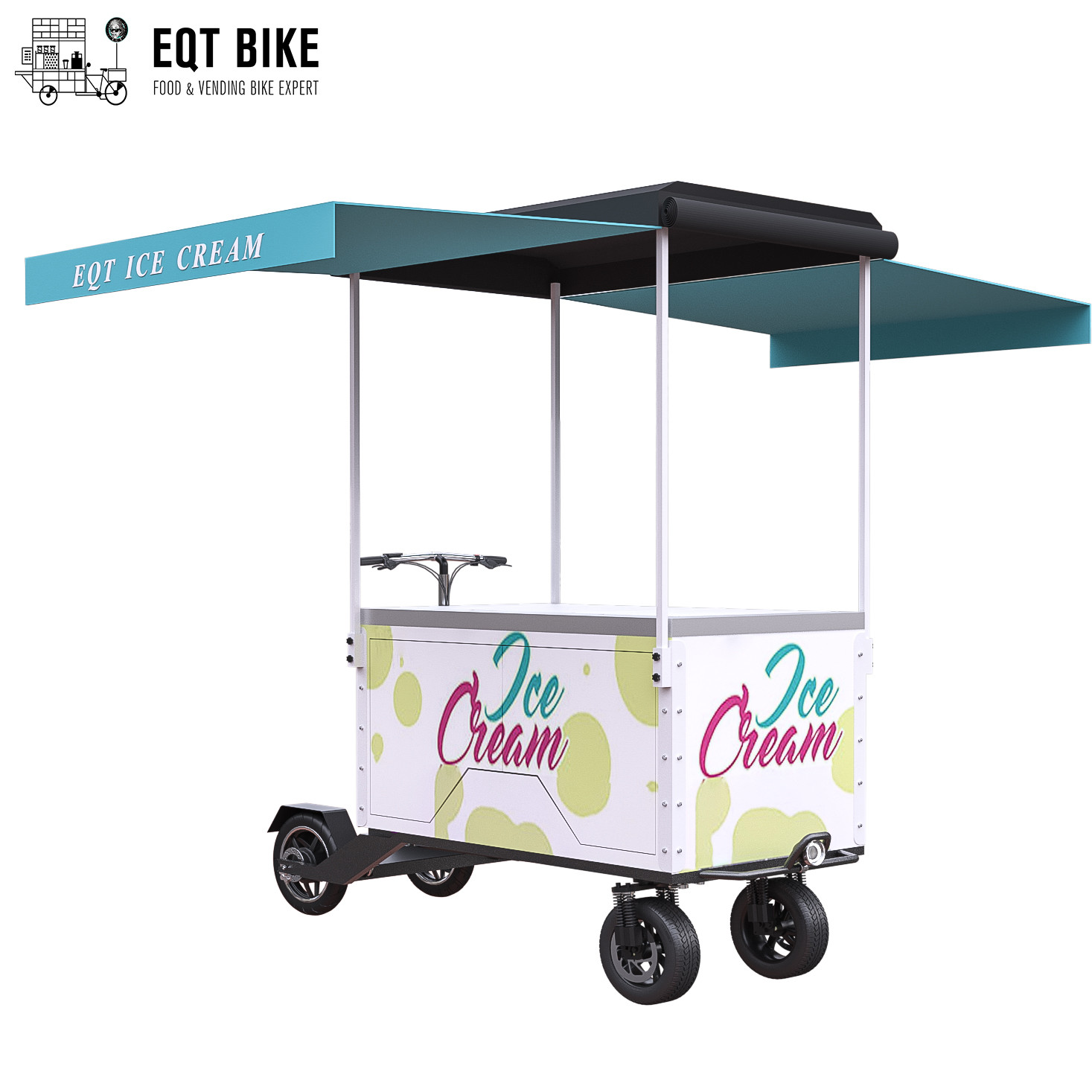 EQT Electric Scooter Ice Cream Bike Cart Battery Support Cargo Bike For Cold Drinks Front Load Business Bike